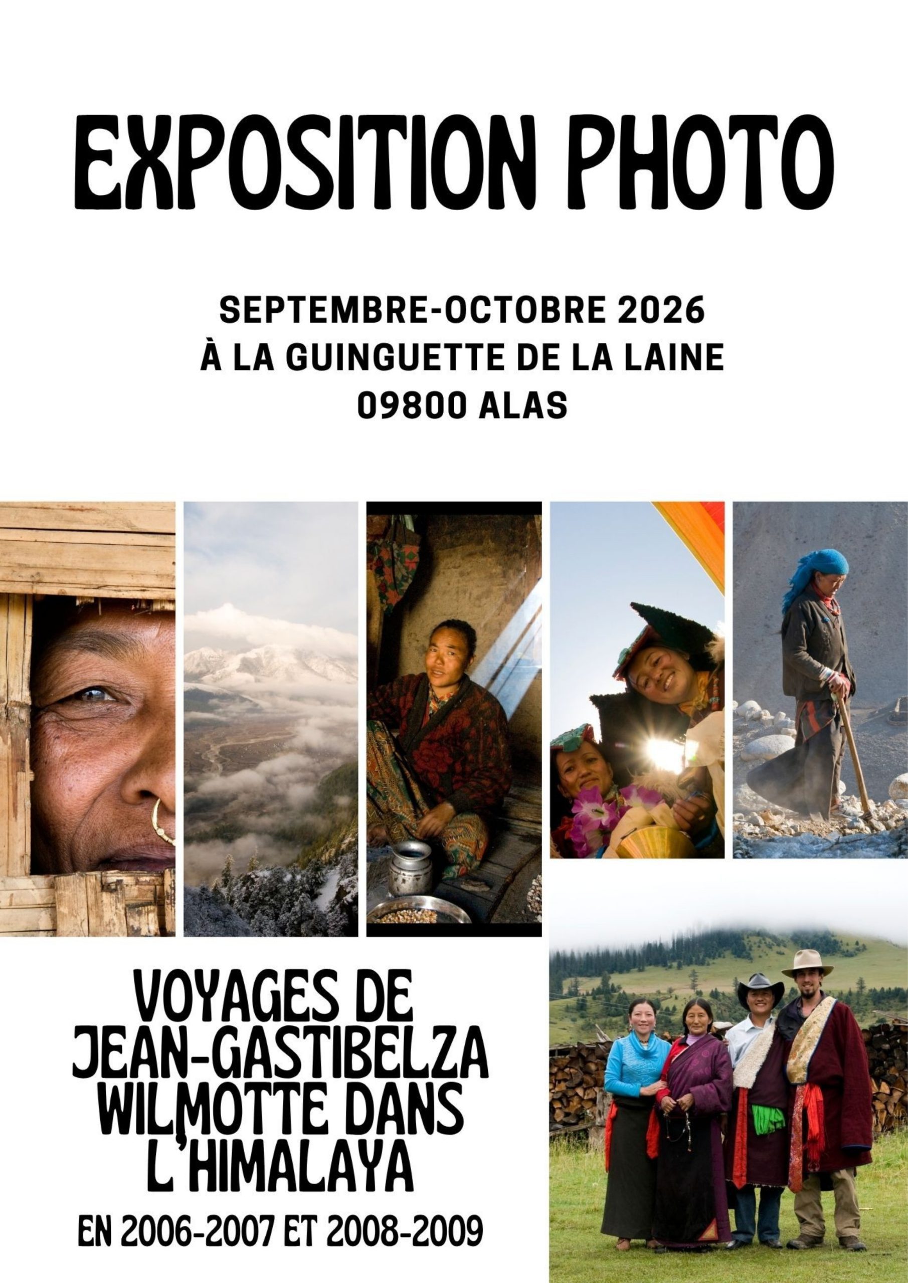 Expo photo Voyage de Jean-Gastybelza Wilmotte dans l'himalaya proposition affiche expo jg