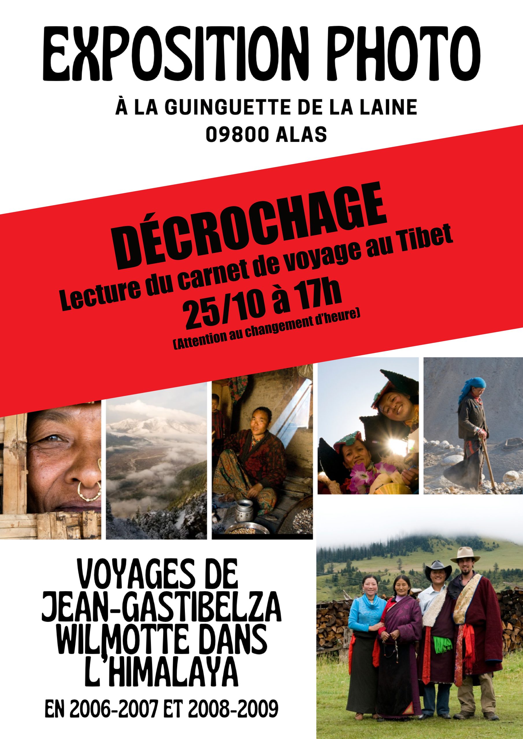 Décrochage de l’exposition photo « Voyages de J.-G. Wilmotte dans l’Himalaya » - affiche decrochage expo himalaya sans proj